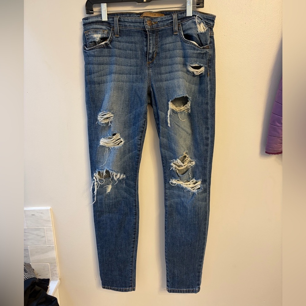 Joe's Jeans Distressed Skinny Jeans - Medium Blue "Kency" size 29